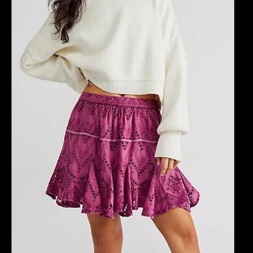 FP Movement by Free People Magenta Mini Skirt